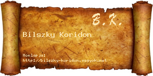Bilszky Koridon névjegykártya